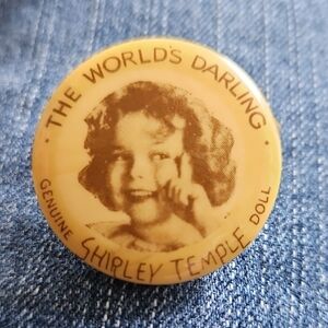 1930's Image Shirley Temple Child Actress Doll Button Pin Men Women